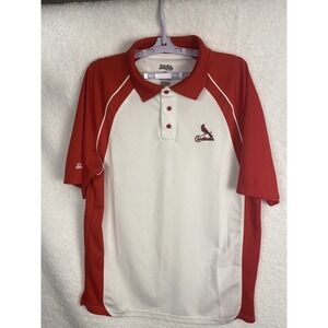 St. Louis Cardinals Stitches Polo Mens SZ L  Pull Over Shirt Casual‎ MLB Molina